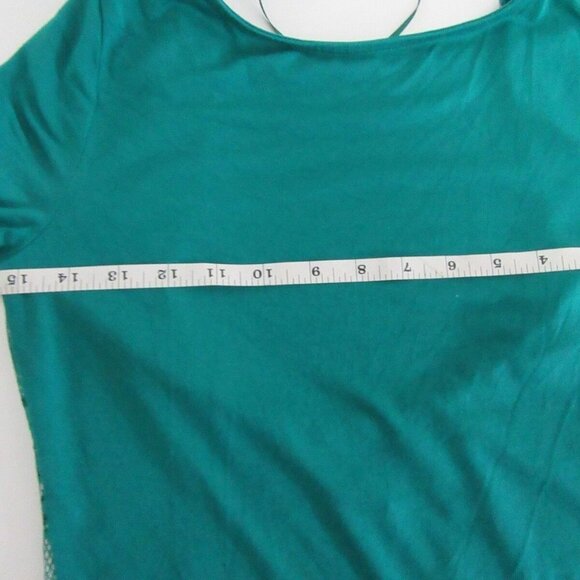 Zara Trafaluc Green Short Sleeve Lace Back Top - Picture 8 of 9